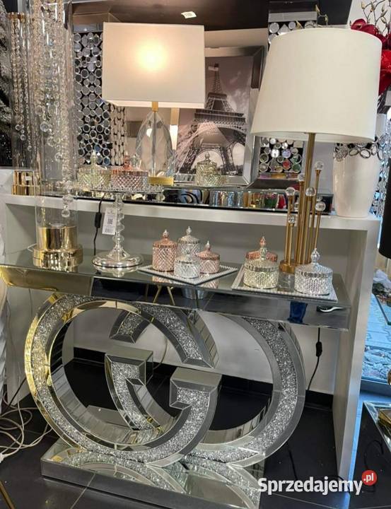 Lustrzana konsola Glamour Premium z kryształkami Golkowice