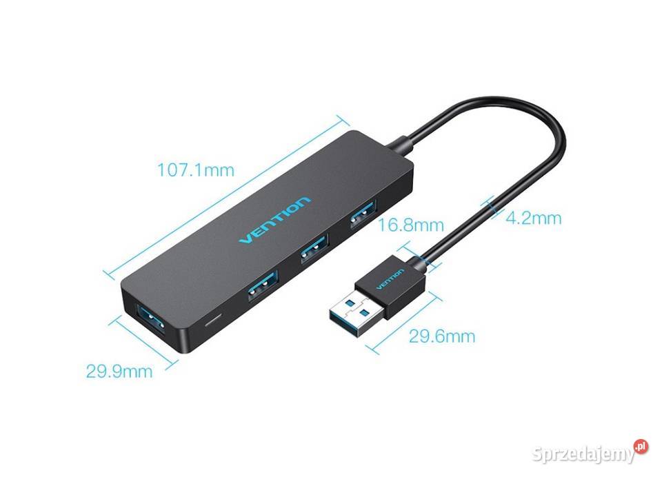 Rozdzielacz HUB Vention USB30 4 porty prędkość