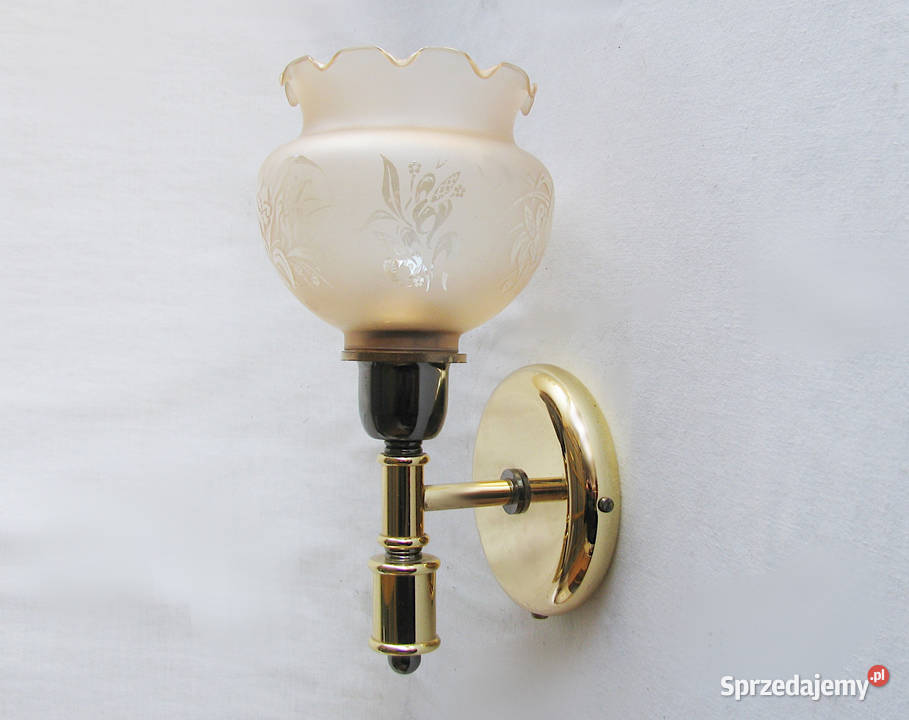 Piękny kinkiet stylowy mosiądz