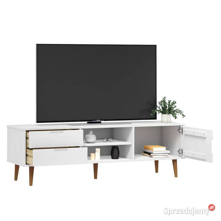 Szafka TV MOLDE biała 158x40x49 lite drewno Warszawa