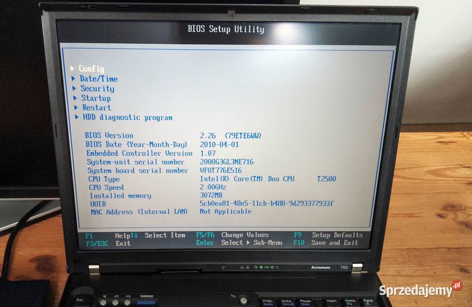 laptop Lenovo ThinkPad T60 141 uszkodzony Elektronika Olsztyn sprzedam