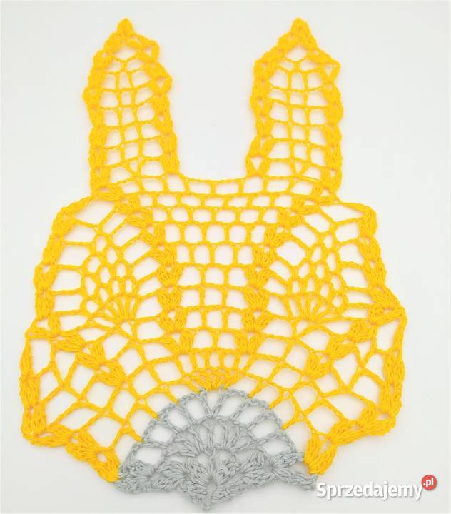 Zawieszka serwetka zajączek na szydełku Poznań