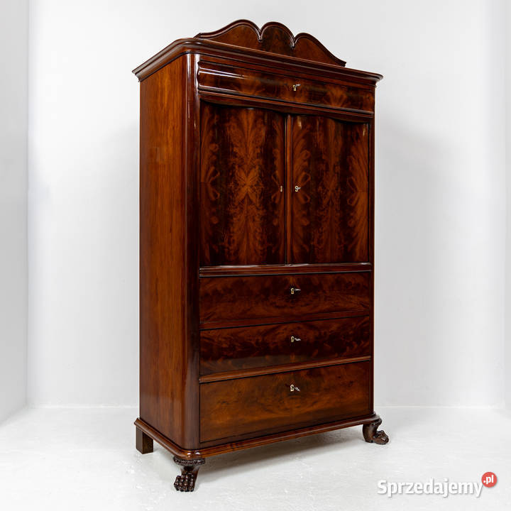 Wysoka komoda i barek szyfoniera stara antyk Swarzędz