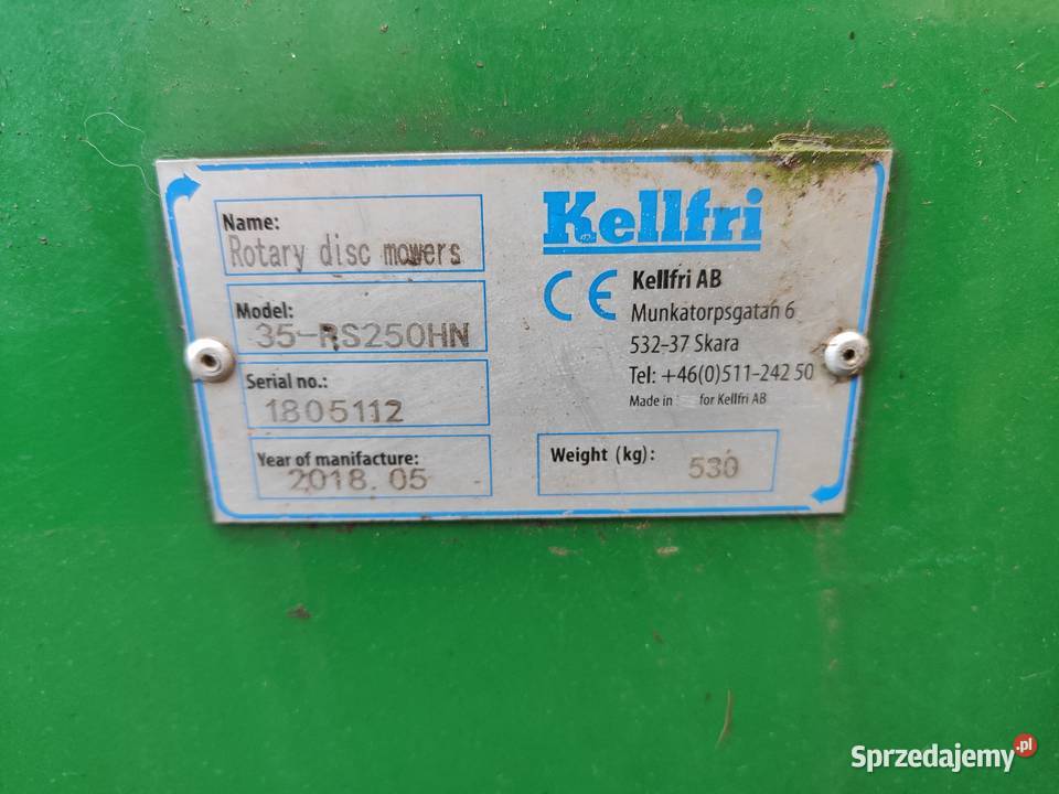 Kosiarka dyskowa kelfri 25 metra nieuszkodzony