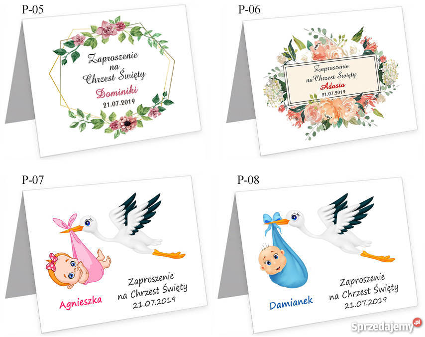 ZAPROSZENIA na CHRZEST imię data koperta 18 Dąbrowa Górnicza