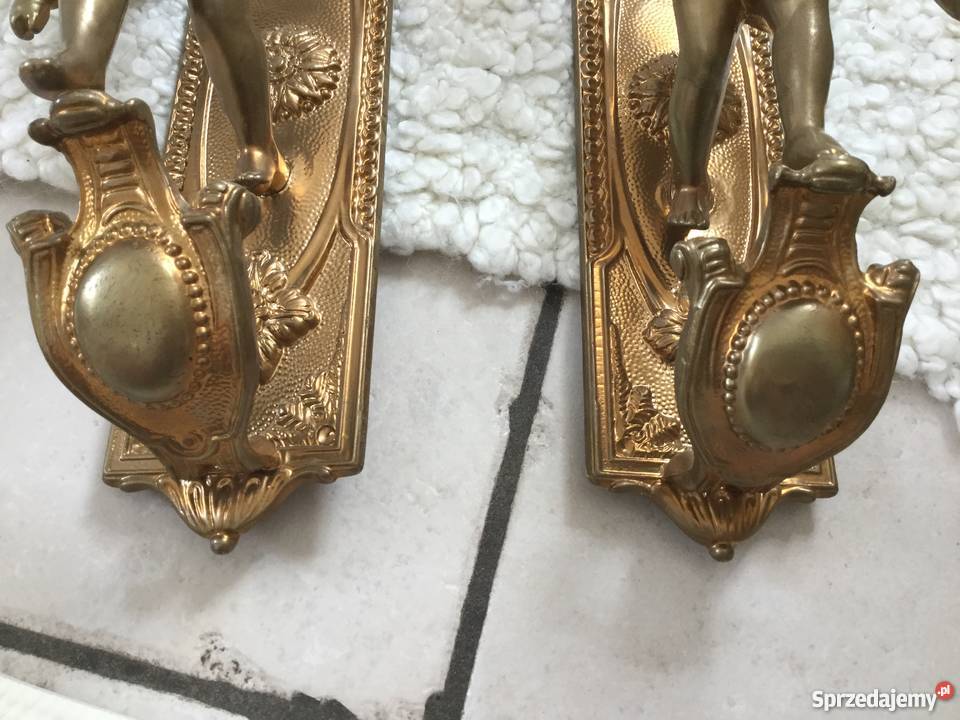 Przepiękne kinkiety mosiężne Bystrzyca Kłodzka