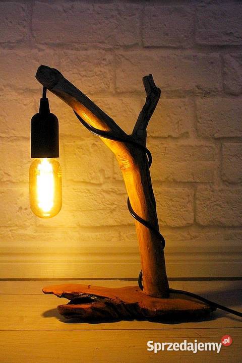 Lampa z drewna rękodzieło edison industrial loft Zielona Góra