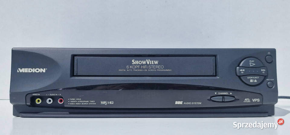 Video VHS magnetowid dvd Medion 6head stereo Międzychód