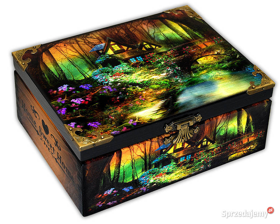 SZKATUŁKA DREWNIANA pudełko MAGICAL FOREST 19x14 Pozostałe kujawsko-pomorskie Bydgoszcz