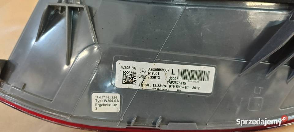 Mercedes Benz Lampa Lewy Tył A2059060357 OE Lampy przednie Lublin