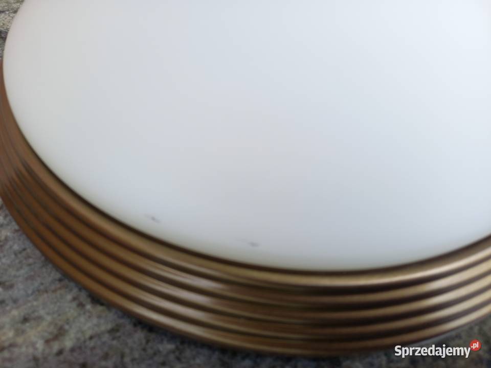 Plafon mosiężny ze szklanym kloszem Lampa Gawroniec