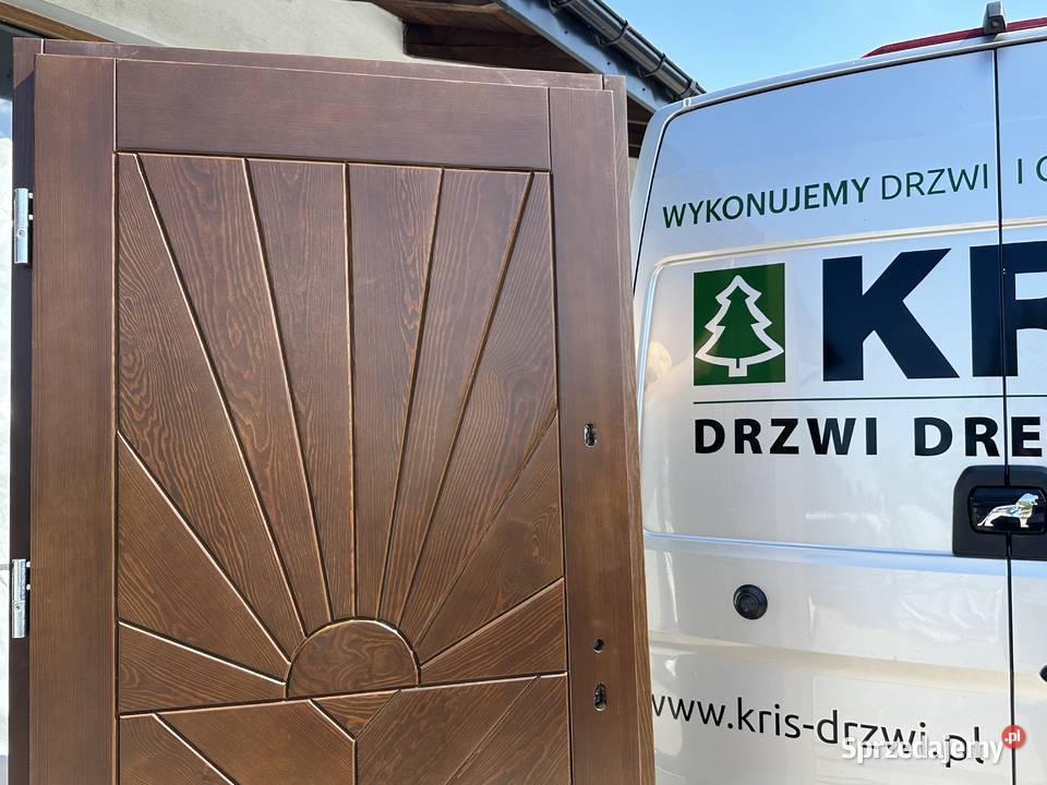 Drzwi zewnętrzne lite drewniane RĘKI GRUBE 75mm Bielsko-Biała