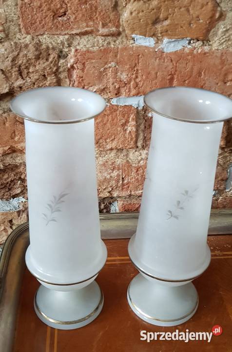 Wazon szklany secesja Heckert antyk sygnowany Porcelana i szkło Orneta