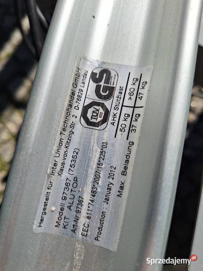 Bagażnik na 2 rowery na hak odchylany aluminiowy Radom