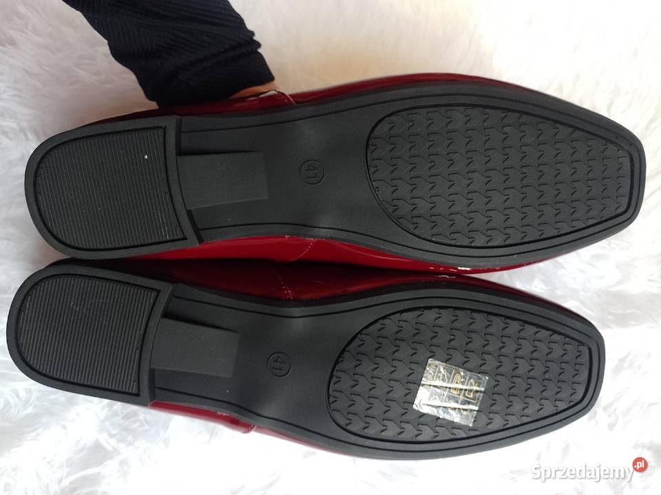 4041 Bordowe Baleriny wieczorowe z zapięciem Kraków