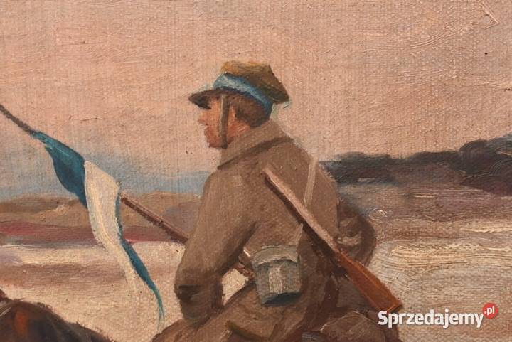 Jerzy Kossak Ułan Na Koniu w Czasie Zimy Polski