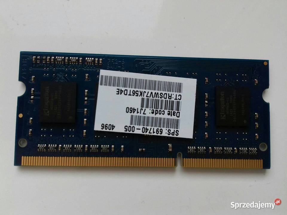 Kingston DDR3 4GB PC3L12800S SODIMM 135V 1600MHz Bydgoszcz