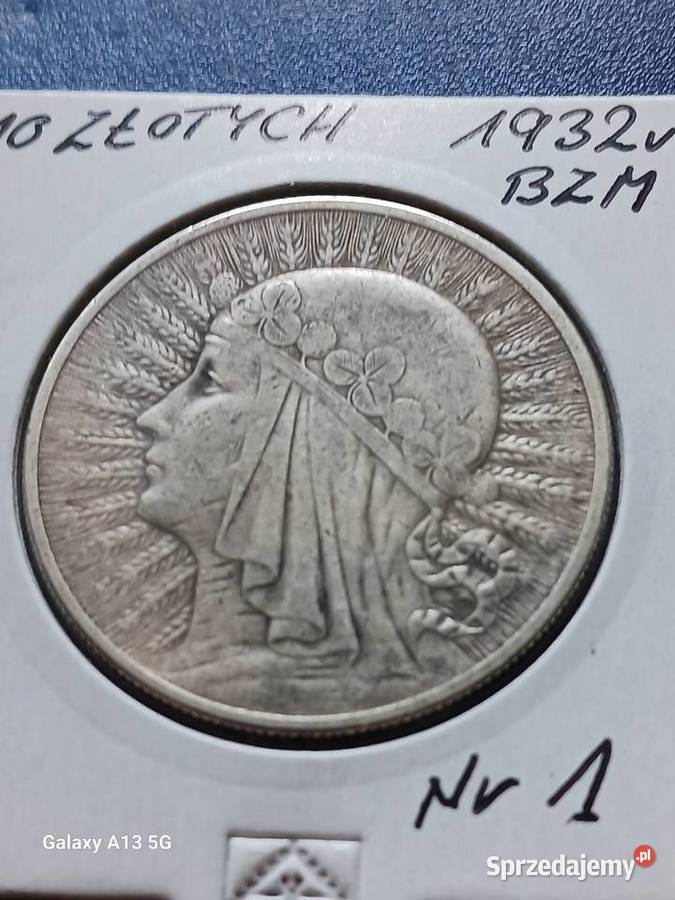 10 Głowa kobiety 1932 r 1 bez znaku mennicy Konin