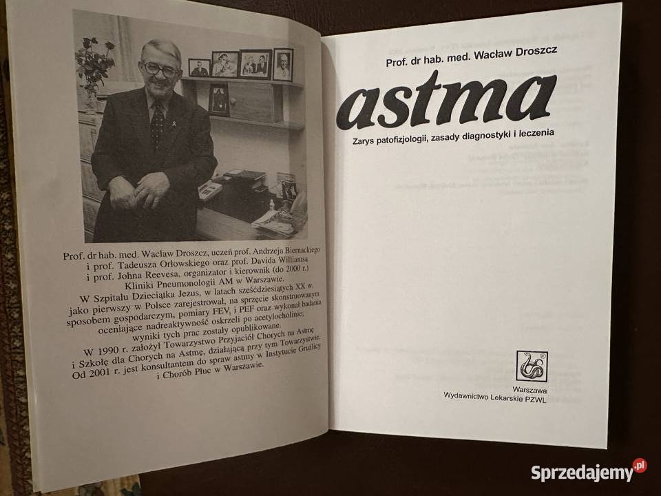 Astma Zarys patofizjologii zasady diagnostyki i Książki naukowe i popularnonaukowe łódzkie Łęczyca