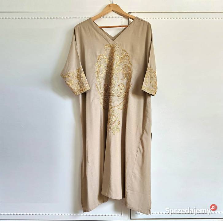 Nowa długa tunika kurta kameez S boho bohemian
