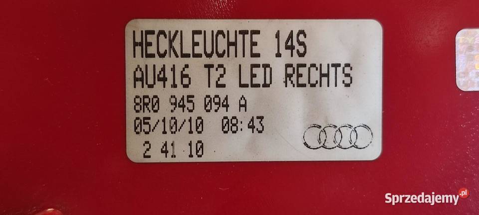 AUDI Q5 LAMPA PRAWY TYŁ 8R0945094A dolnośląskie