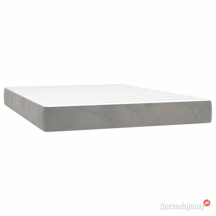 Łóżko kontynentalne z materacem jasnoszare 88cm
