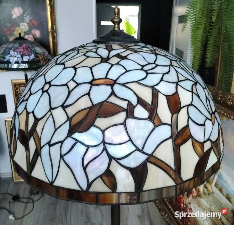 Mosiężna lampa witrażowa Legnica