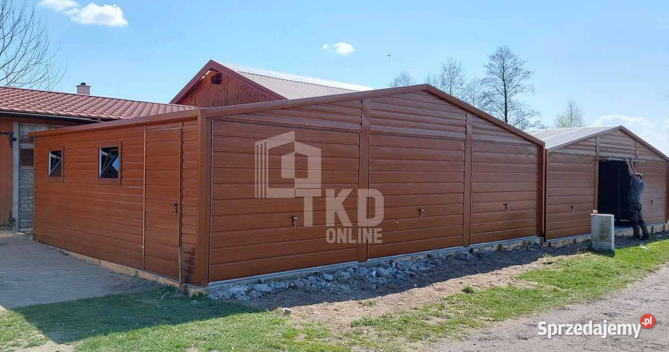 Garaż Blaszany 95x6 Brama drewnopodobny 2x okno Sieradz
