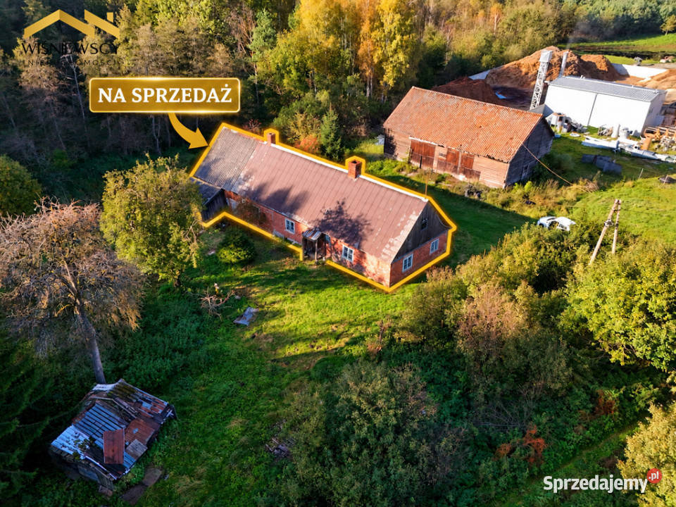 Dom z cegły do remontu działka 1900 m Kiełkuty