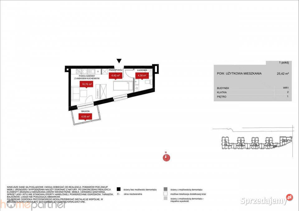 Mieszkanie Wrocław 2542m2 1 pokój 25.42m2 dolnośląskie