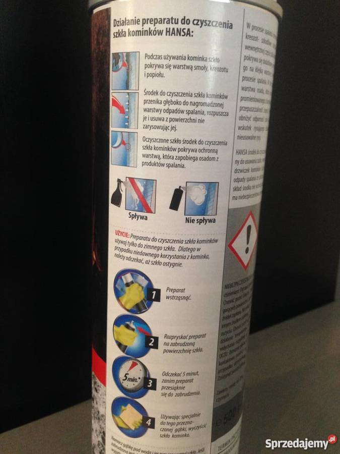 Preparat do czyszczenia szkła kominków piana Budownictwo i akcesoria Kielce