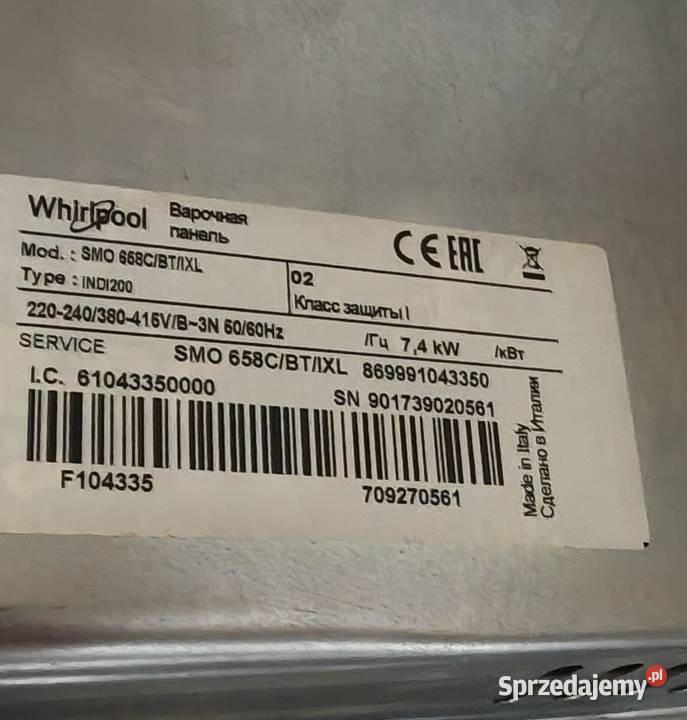 Płyta indukcyjna whirlpool SMO Tarnowskie Góry