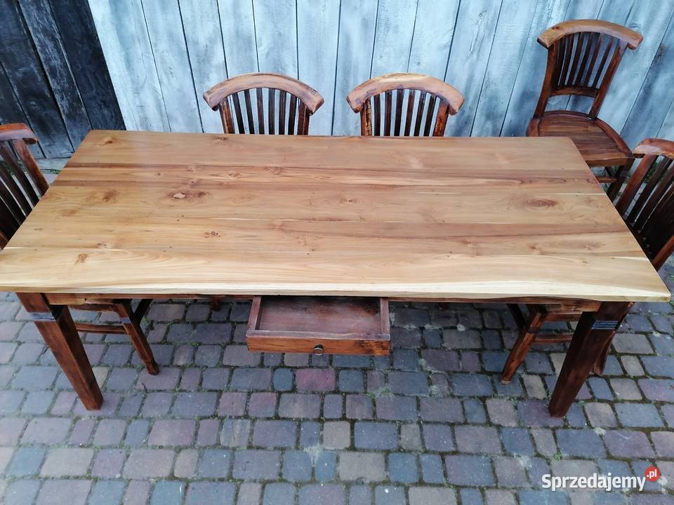 100 drzewo Teekowe stół 7 krzeseł lubelskie