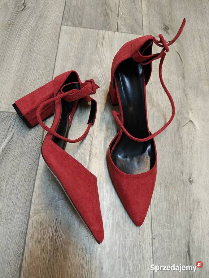 42 czerwone zmysłowe czółenka wieczorowe z