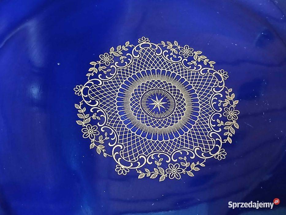 Wielka Patera kobalt ze złotem Hutschenreuther Porcelana i szkło