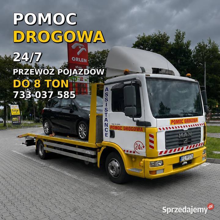 Pomoc Drogowa Holowanie Laweta 8 ton Pozostałe wielkopolskie Poznań