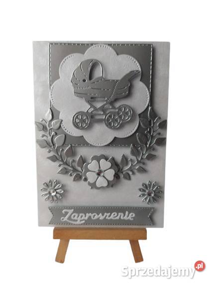 Zaproszenia Chrzest Święty Wózek W Serwetce sprzedam