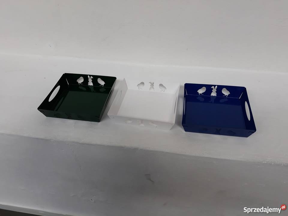 Nietypowa metalowa taca tacka wielkanocna Leżajsk