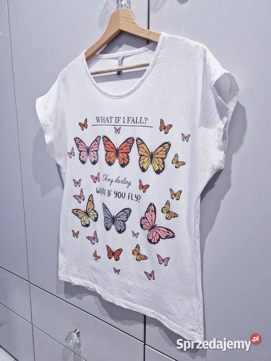 Bawełniana damska bluzeczka w motyle Dąbrowa Górnicza