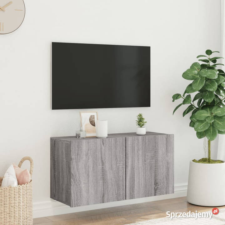 Ścienna szafka TV szary dąb sonoma 80x30x41 Warszawa sprzedam
