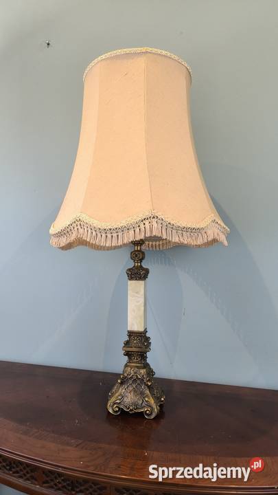 Piękna unikalna lampa mosiężna marmur łódzkie Łódź