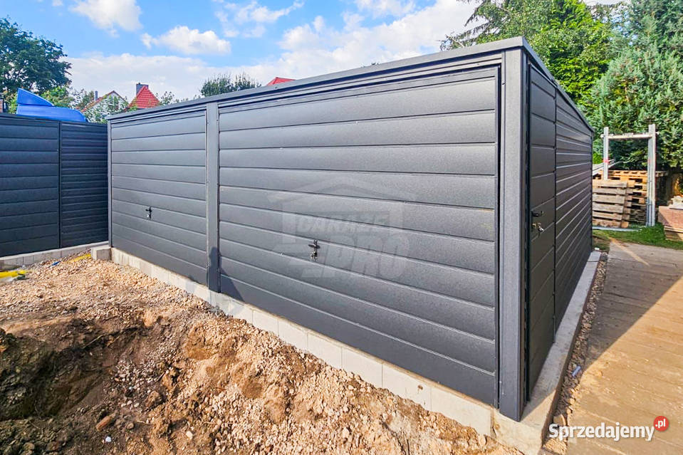 Garaż Blaszany 6x6m 2x Brama uchylna drzwi 2x Łódź