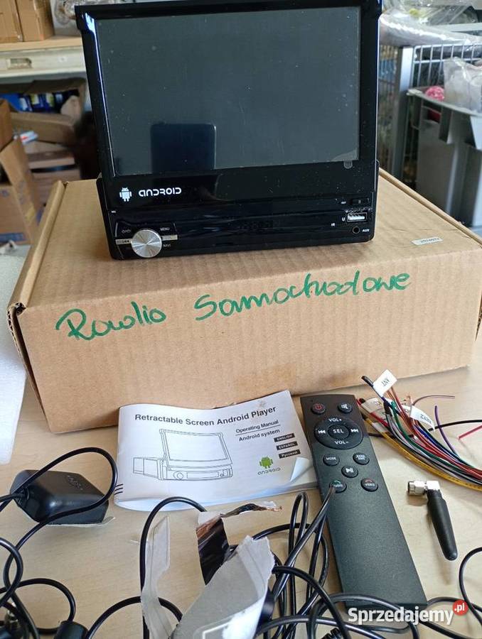 Radio samochodowe 1DIN Android Wysuwany Ekran Przysucha