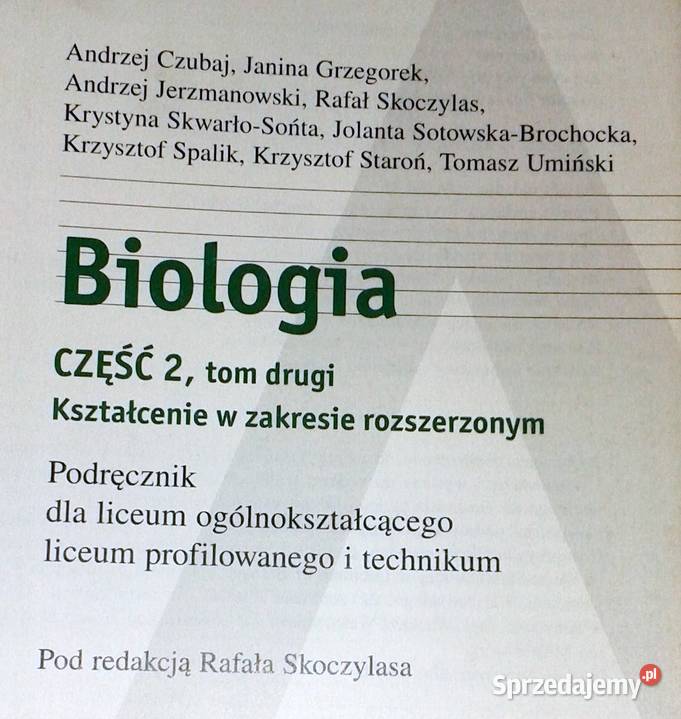 Biologia Część 1 Podręcznik Tom 2 Andrzej Czubaj Chełm