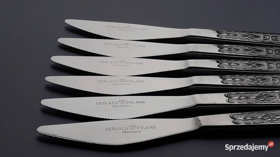 Noże obiadowe KASZUBSKI Gerlach sztućce PRL Dąbrowa Górnicza