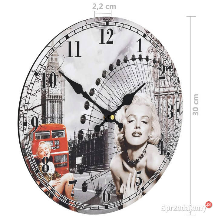 Zegar ścienny w stylu vintage Marilyn Monroe 30