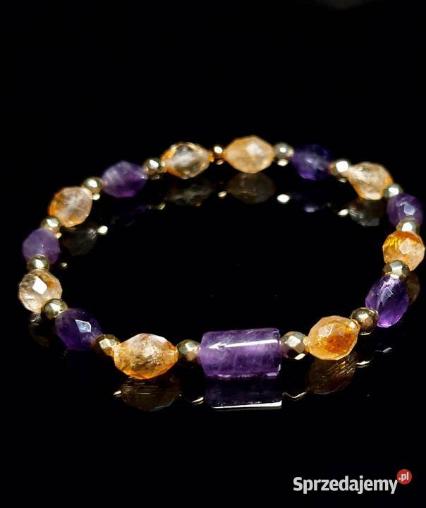 BRANSOLETKA KAMIENIE AMETYST HEMATYT KWARC Gliwice