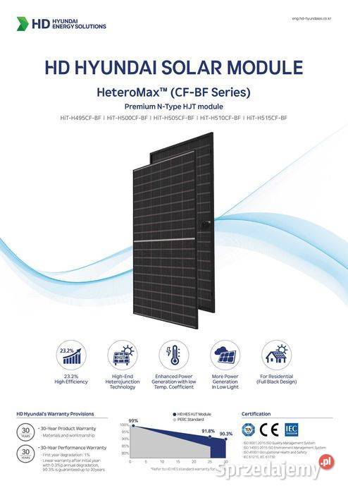 Panel fotowoltaiczny Hyundai Solar HiTH500CFBF