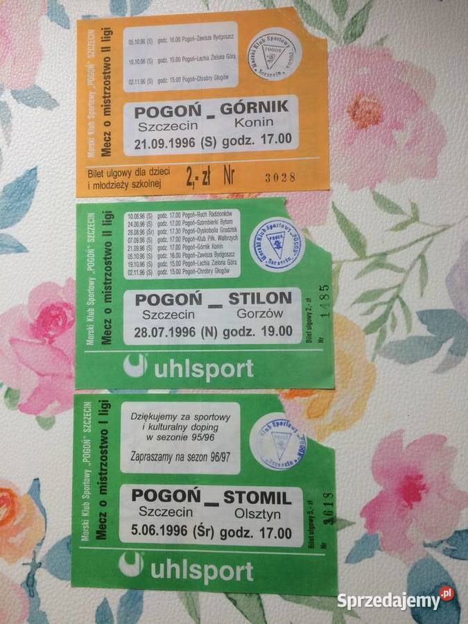 1161 Bilety Pogoni Szczecin 1996 R