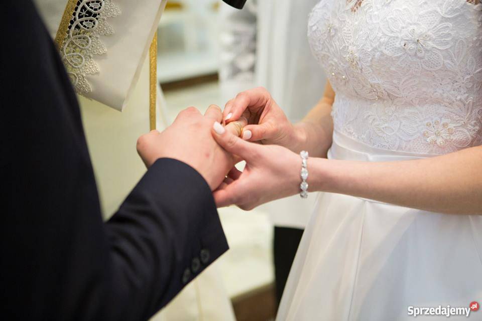 Piękna suknia ślubna koronka gipiura 38 Rozmiar 38(M)